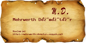 Mehrwerth Dömötör névjegykártya